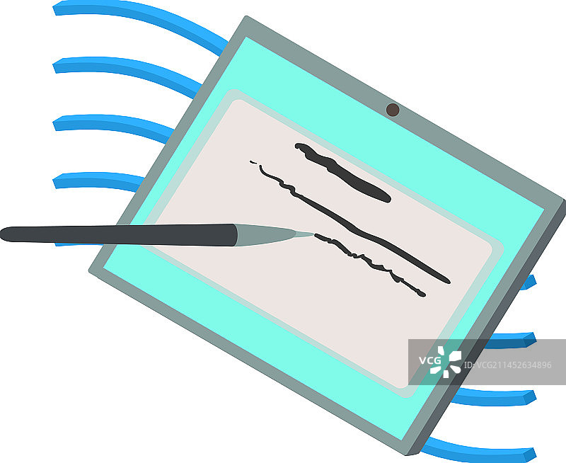 平板电脑上的邮件图标2.5D设计图片素材