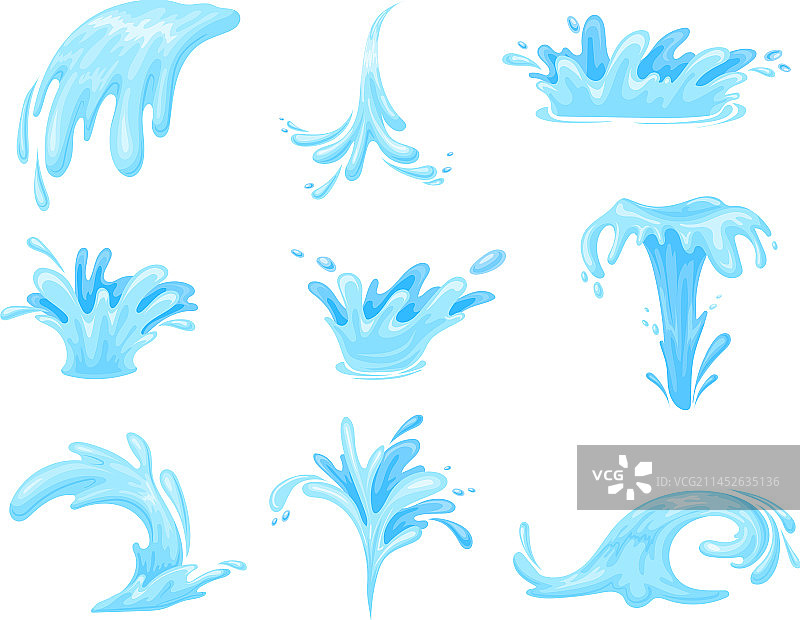 卡通喷水泉或瀑布图片素材