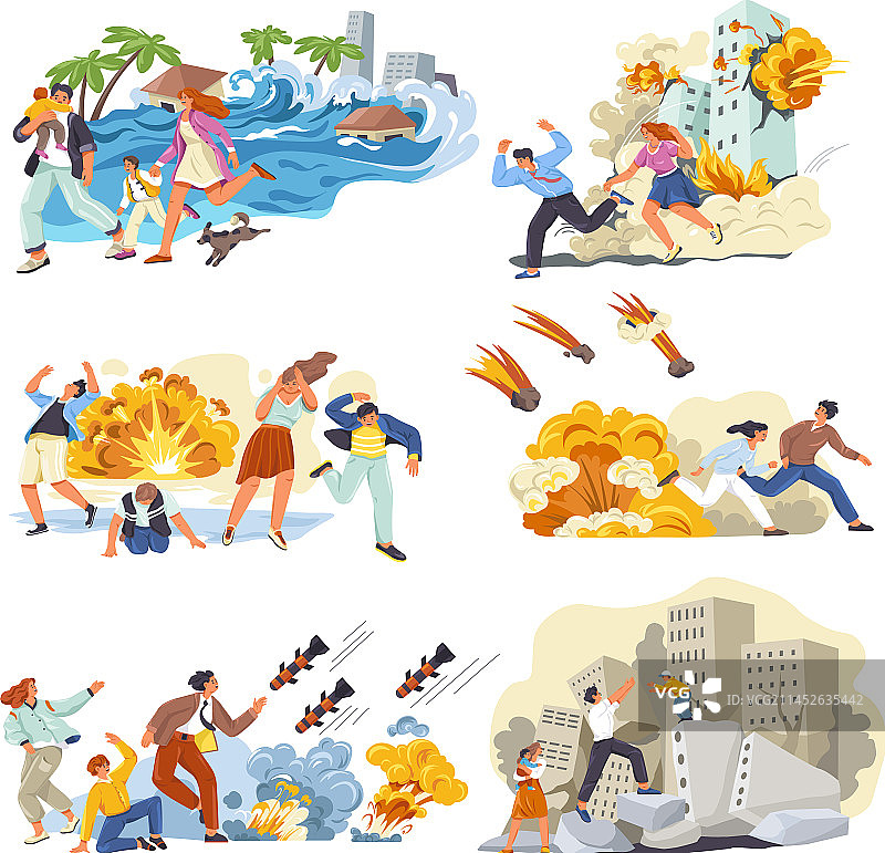 受惊的人们逃离受惊的男女图片素材