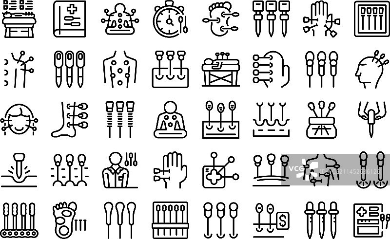 经络针灸图标集图片素材