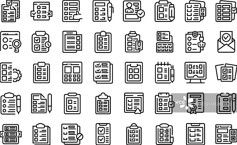 在线问卷调查图标集图片素材