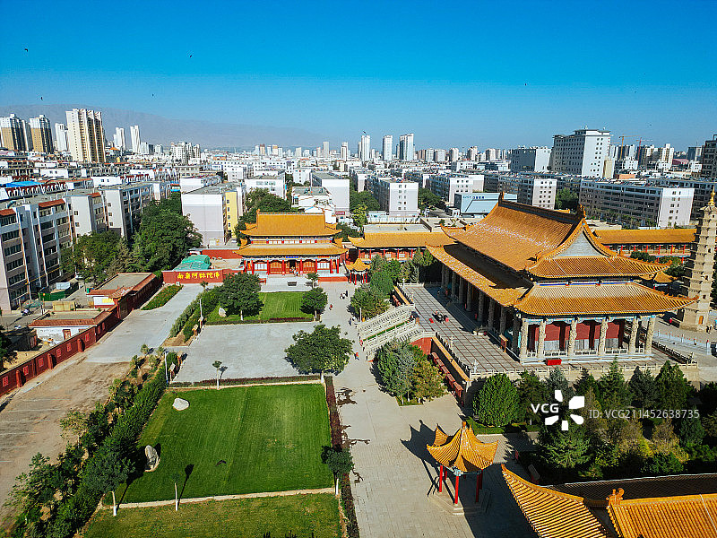 武威 南城门广场 文化广场 凉州区 鸠摩罗什寺图片素材