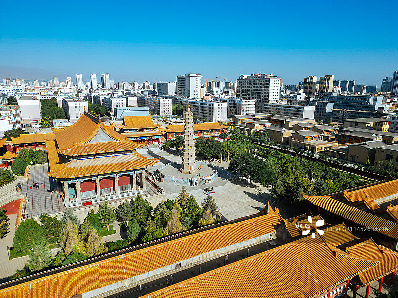 武威 南城门广场 文化广场 凉州区 鸠摩罗什寺图片素材