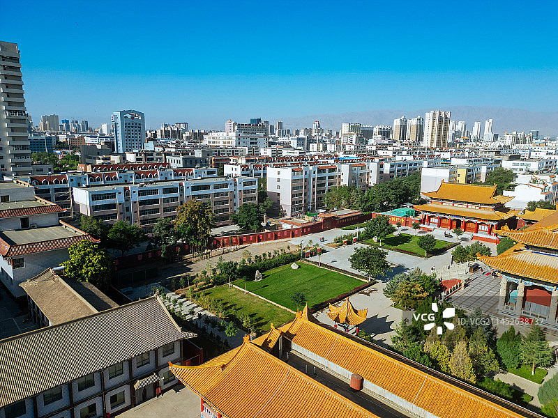 武威 南城门广场 文化广场 凉州区 鸠摩罗什寺图片素材