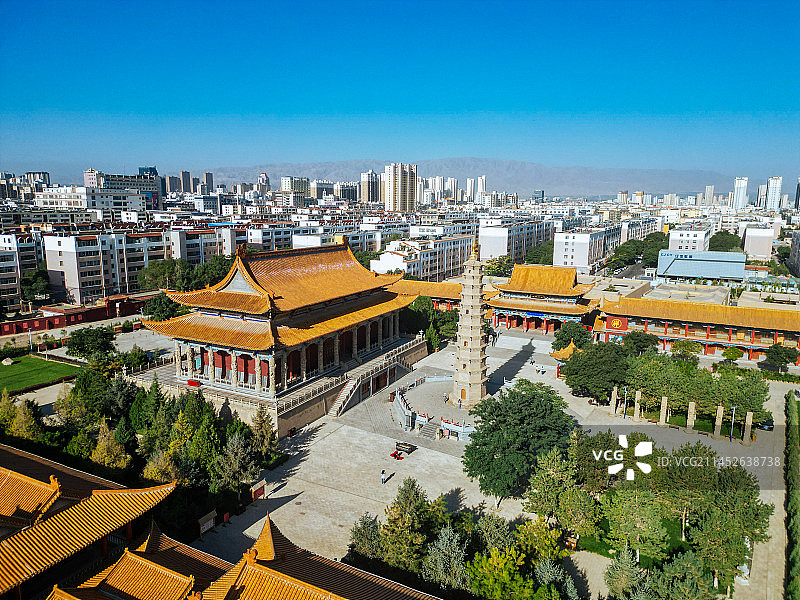 武威 南城门广场 文化广场 凉州区 鸠摩罗什寺图片素材