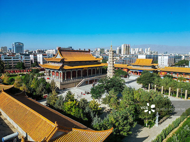 武威 南城门广场 文化广场 凉州区 鸠摩罗什寺图片素材