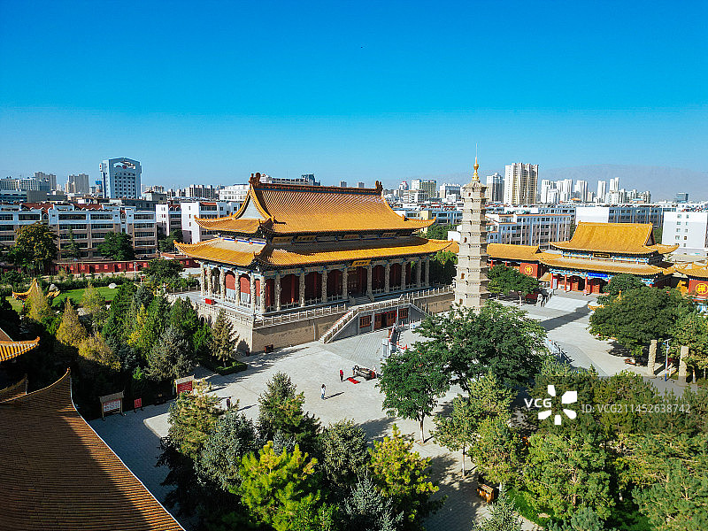武威 南城门广场 文化广场 凉州区 鸠摩罗什寺图片素材