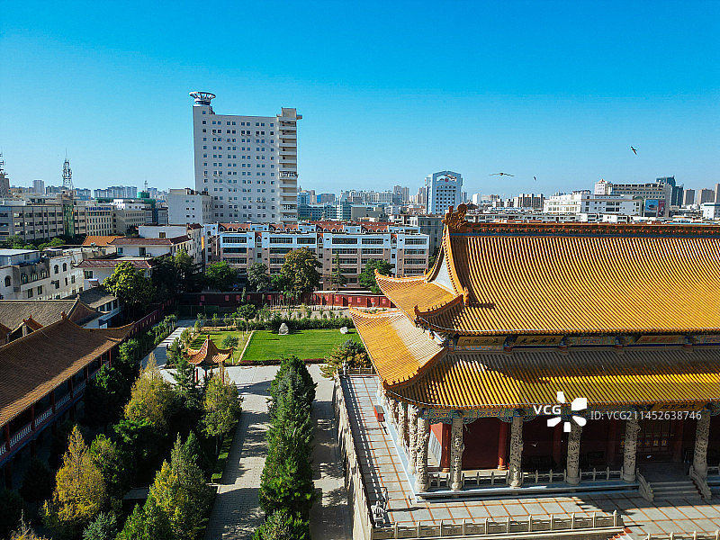 武威 南城门广场 文化广场 凉州区 鸠摩罗什寺图片素材