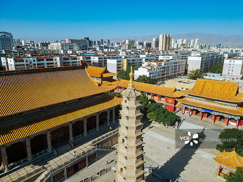 武威 南城门广场 文化广场 凉州区 鸠摩罗什寺图片素材