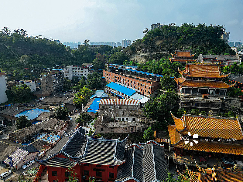 自贡 地标 龙凤山公园 法藏寺 彩灯公园 妙观寺 体育中心 龙井公园 百利大厦图片素材