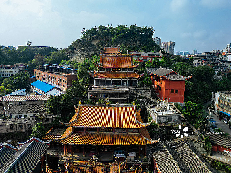 自贡 地标 龙凤山公园 法藏寺 彩灯公园 妙观寺 体育中心 龙井公园 百利大厦图片素材