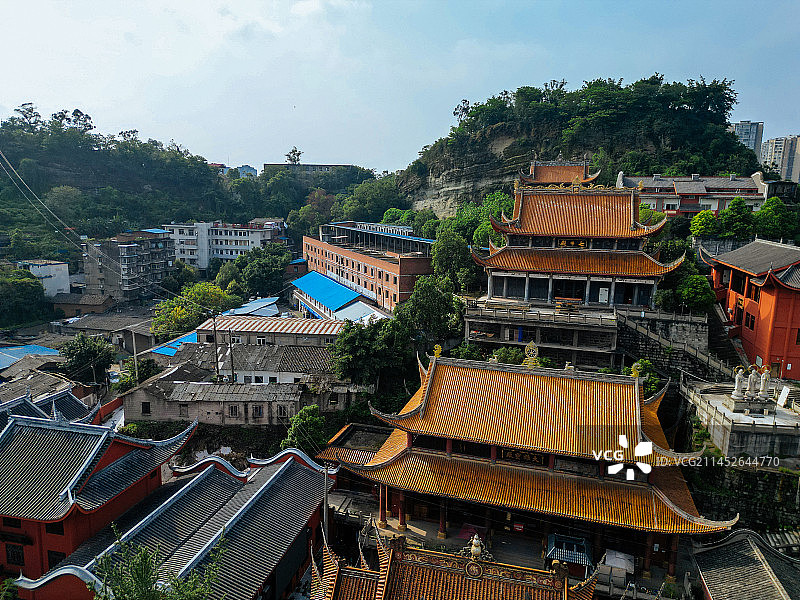 自贡 地标 龙凤山公园 法藏寺 彩灯公园 妙观寺 体育中心 龙井公园 百利大厦图片素材