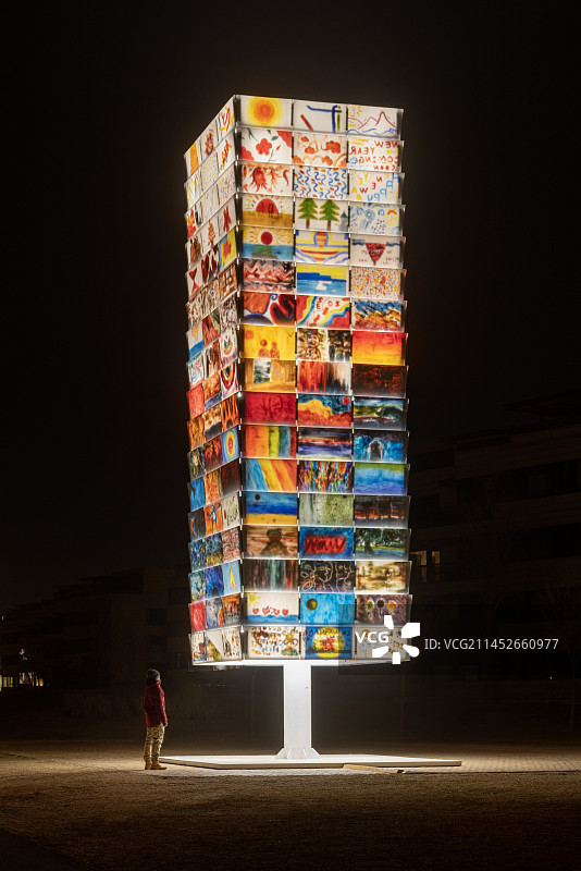 长夜灯箱图片素材