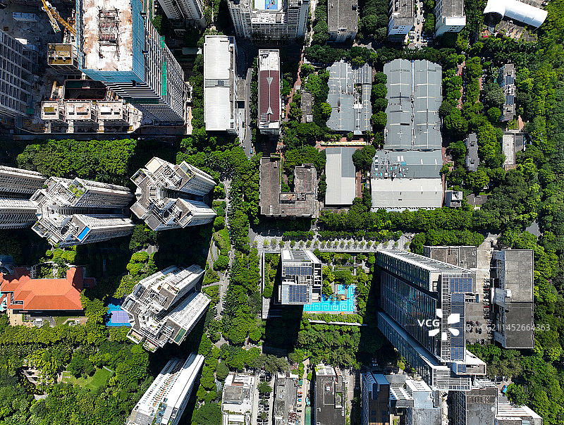 广东省深圳市南山区华侨城创意文化园航拍图片素材
