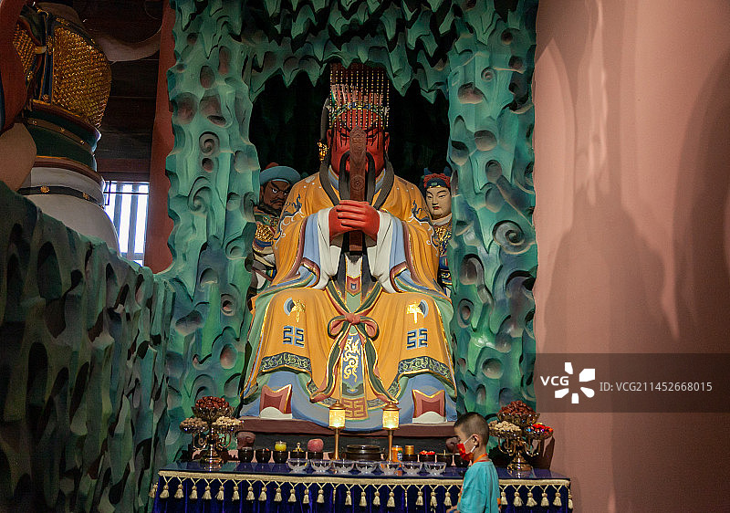 五台山佛像 文殊 弥勒 寺庙斗拱古建图片素材