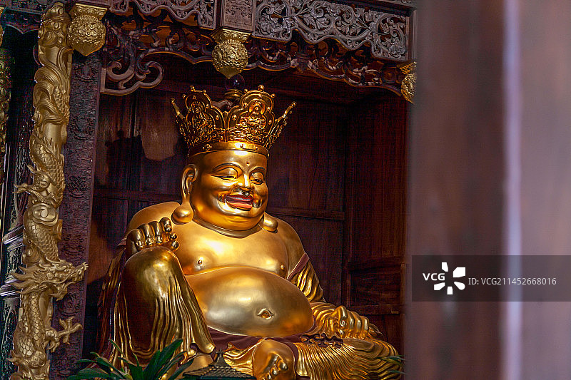 五台山佛像 文殊 弥勒 寺庙斗拱古建图片素材