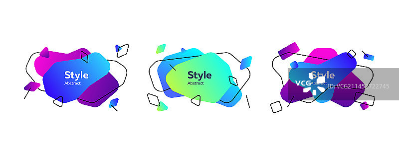 绿、蓝、紫色动态造型合集图片素材