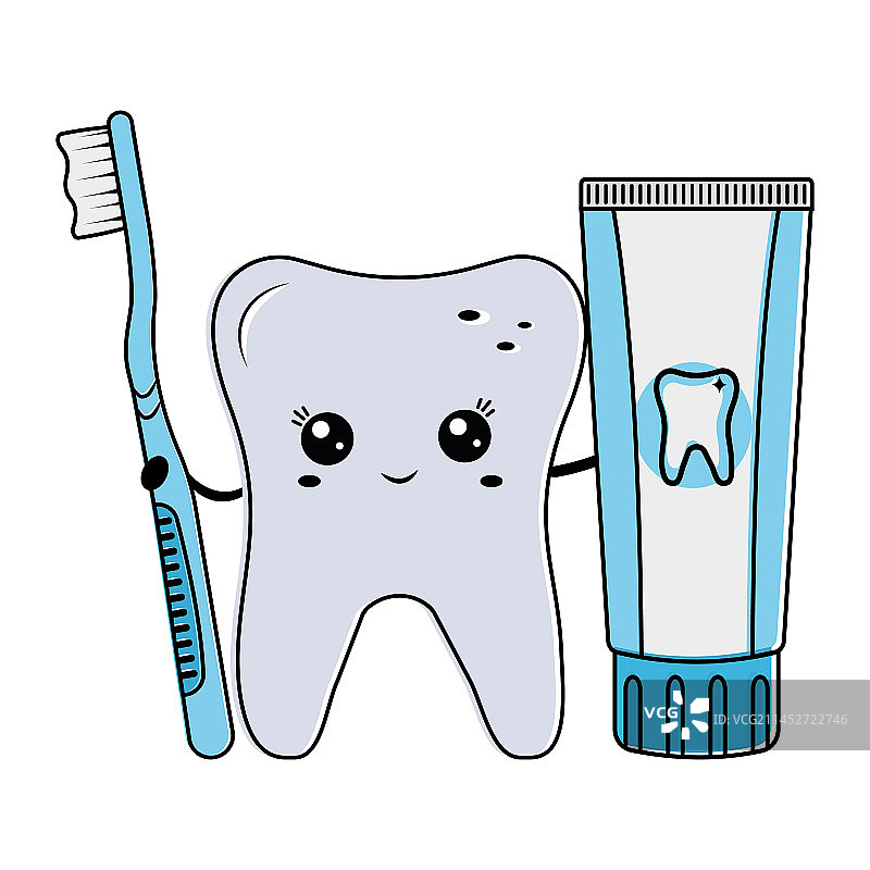 可爱风格牙刷图片素材