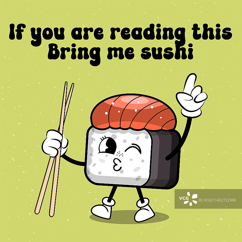 可爱卡通寿司角色和引言图片素材
