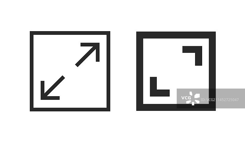 全屏象形图箭头尺寸图标图片素材