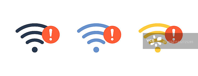 WiFi连接不良图标：网络丢失问题图片素材