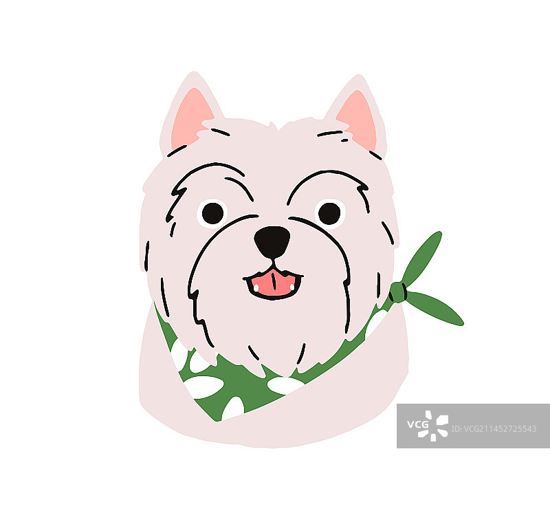 可爱的西高地白梗犬头像图片素材