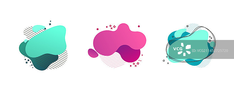 青绿色抽象液体几何图形合集图片素材