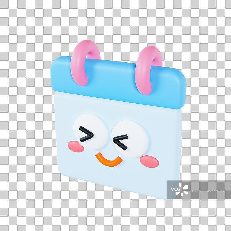 3D立体可爱表情日历图标图片素材