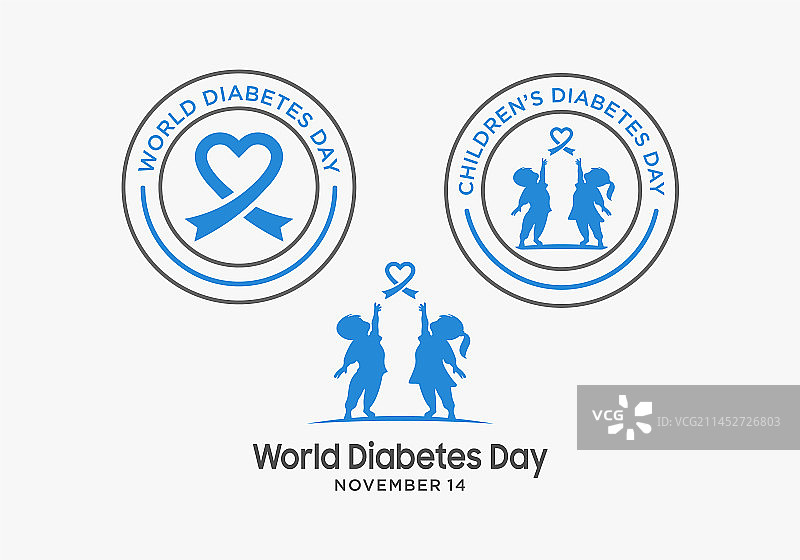 世界糖尿病日徽章标志图片素材