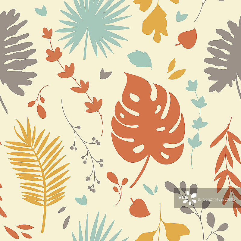 秋色热带树叶背景图片素材