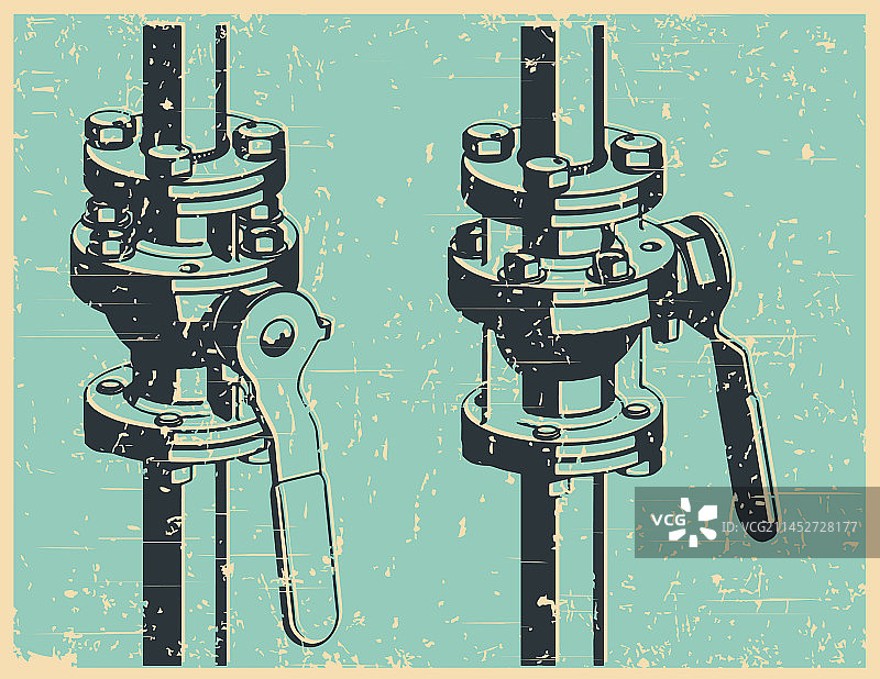 复古球阀海报图片素材