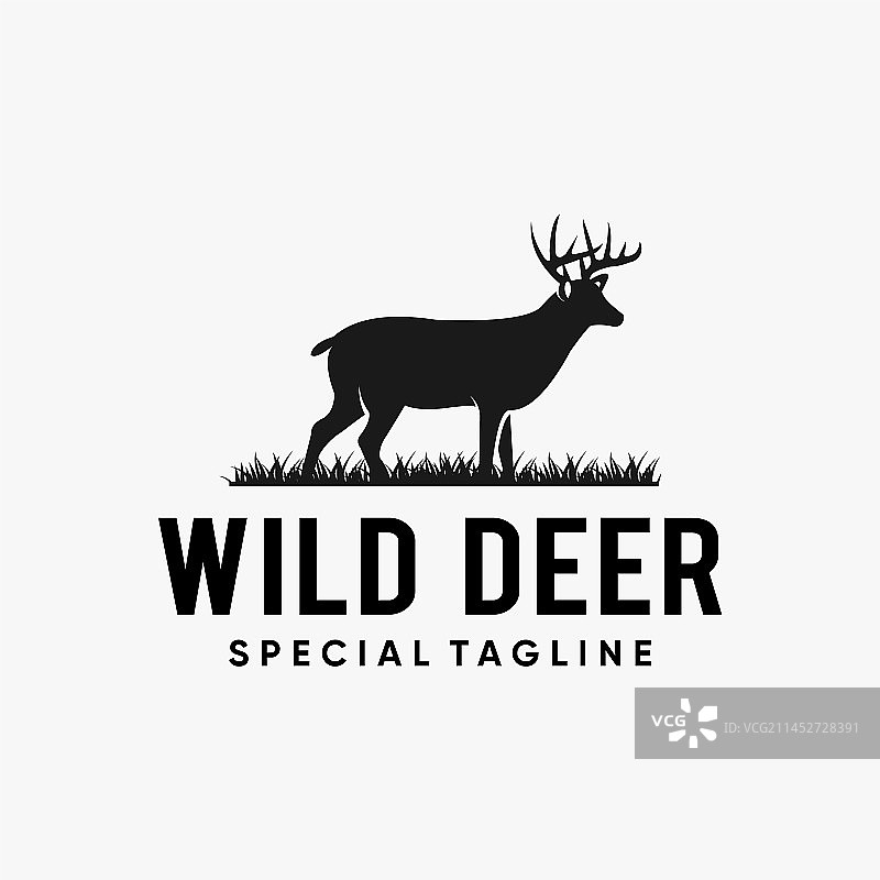 野鹿标志灵感剪影图片素材