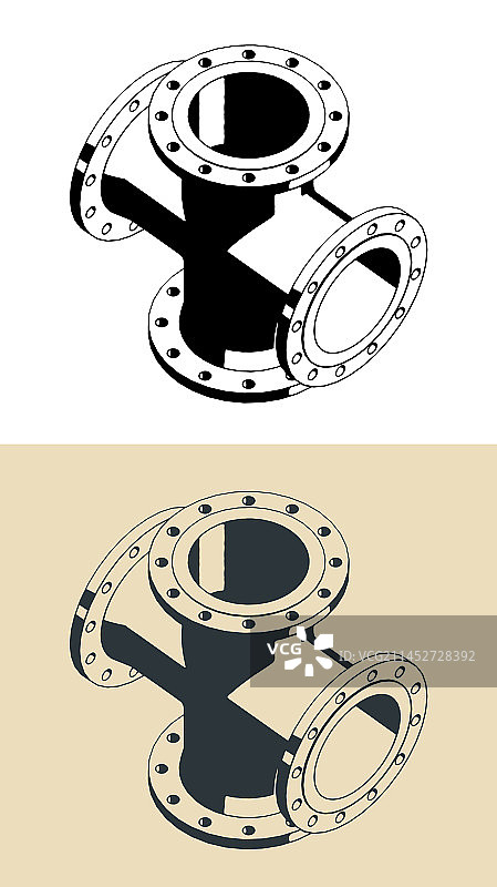 法兰式十字接头图片素材