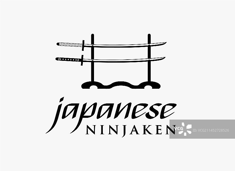 日式武士刀忍者标志设计图片素材