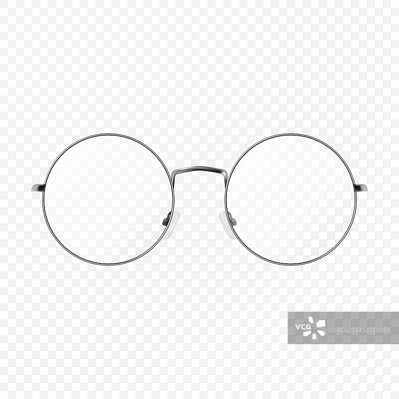 3D真实感圆形镜框眼镜图片素材