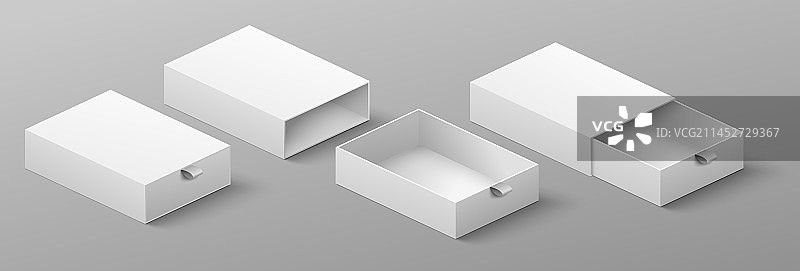 带拉绳和滑动的纸板包装图片素材