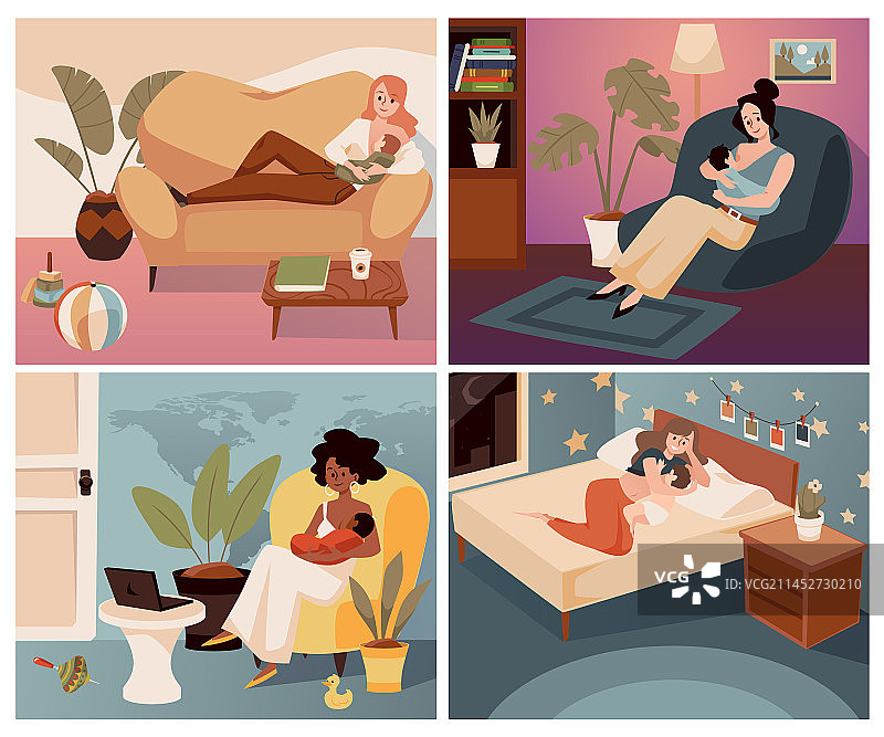 母乳喂养banner或贺卡背景合集图片素材