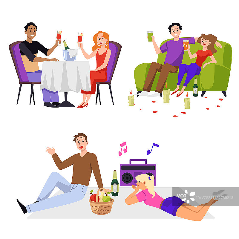 浪漫晚餐情侣合集图片素材