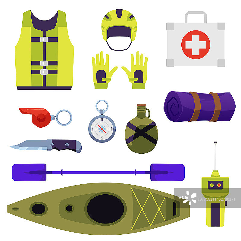 皮划艇探险设备图标图片素材
