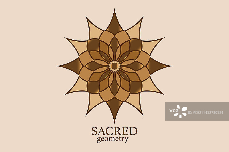 神圣几何生命之花金色曼陀罗图片素材