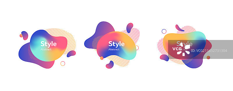 彩色液体飞溅形状合集图片素材