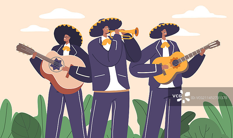 墨西哥音乐家的Mariachi乐队图片素材