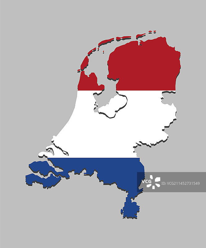 欧洲国家荷兰旗帜地图图片素材