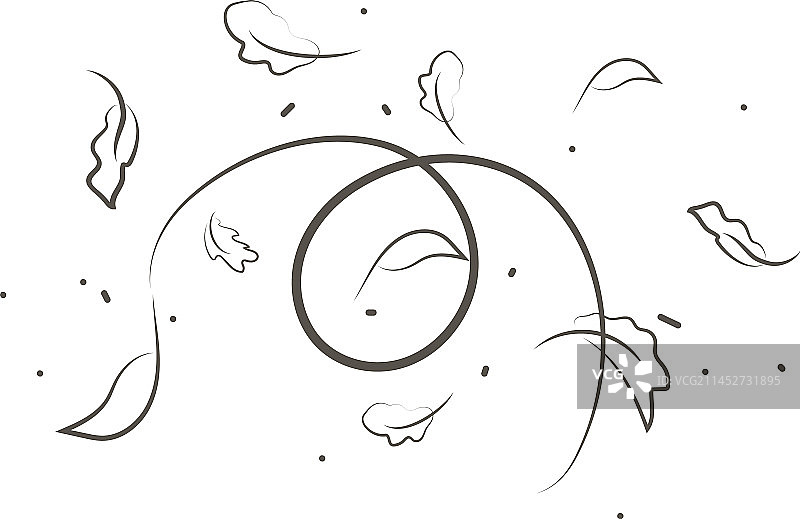 风的吹拂线条画图片素材