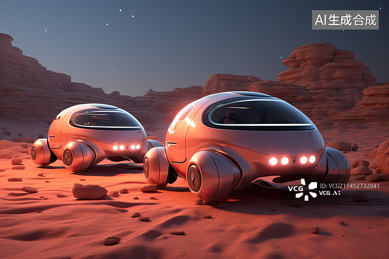 【AI数字艺术】未来的无人驾驶概念汽车图片素材