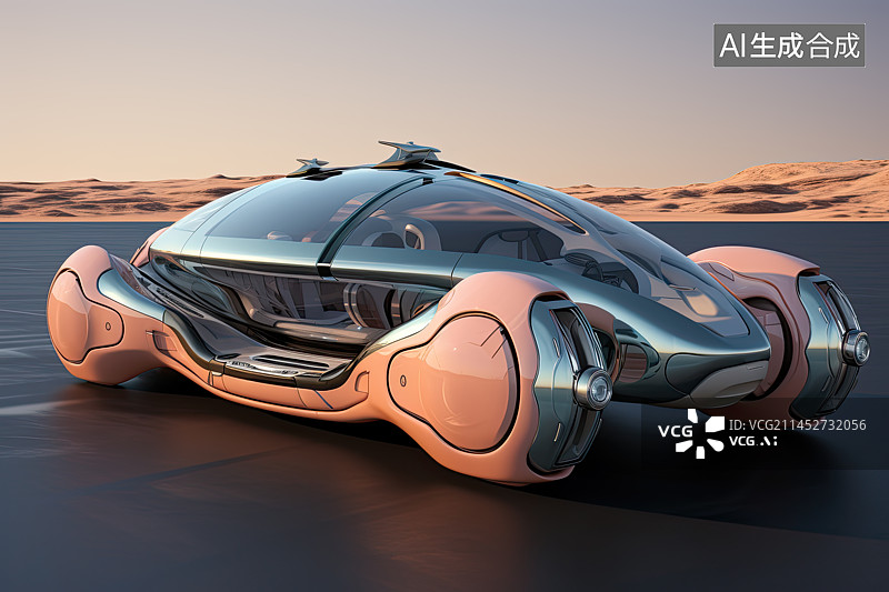 【AI数字艺术】未来的无人驾驶概念汽车图片素材