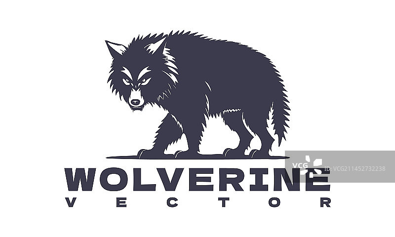 狼獾单色Logo图片素材