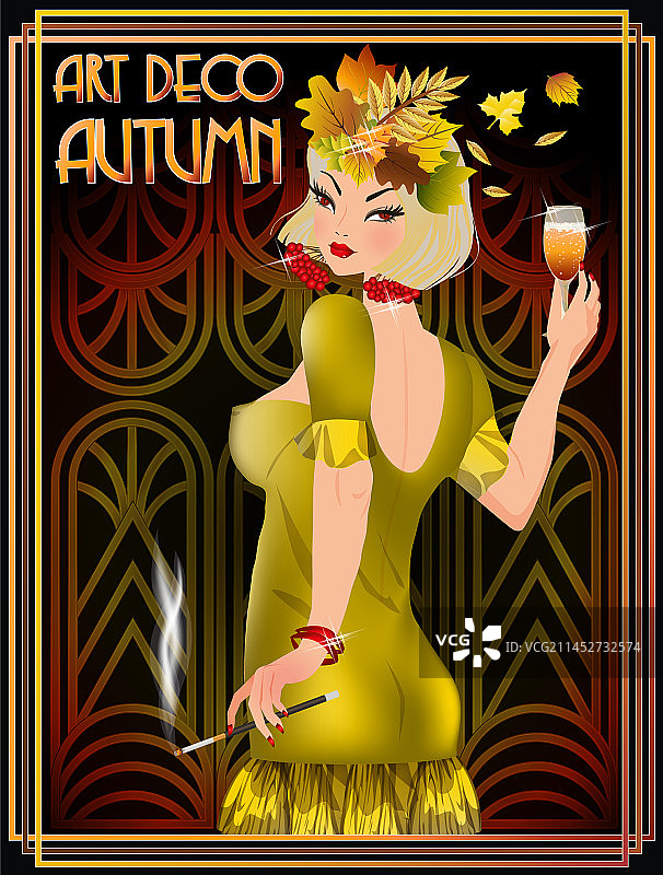 秋季装饰艺术VIP女孩图片素材