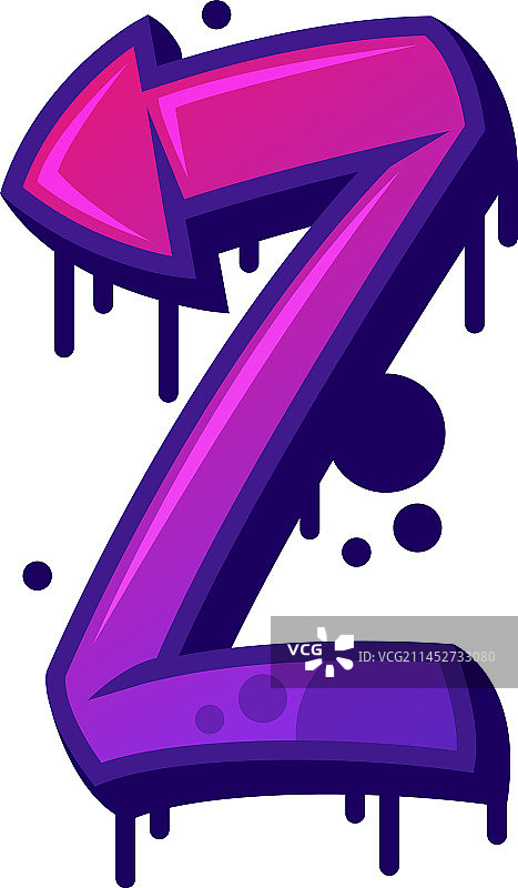 涂鸦字母紫色字体大写图片素材