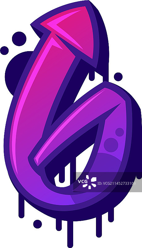 涂鸦数字6和紫色粗体数字图片素材